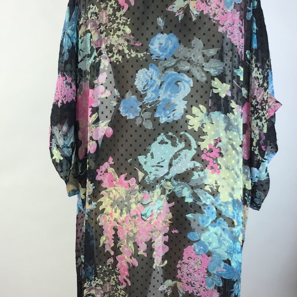 MIXIT Kimono Boho Fringes Coverup Size S/M/L - Picture 7 of 8